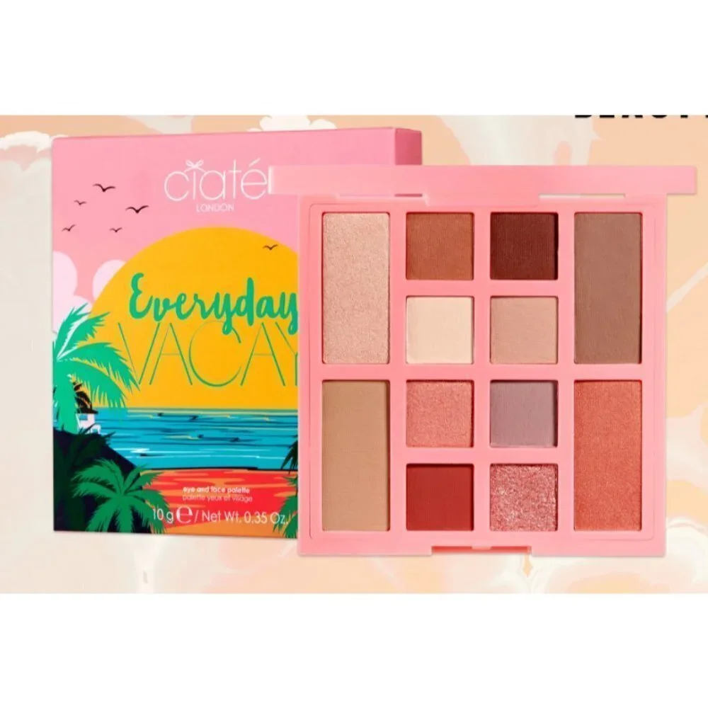 Ciaté London's Everyday‎ Vacay Eye & Face Palette Beachy Rose Gold Glam $30